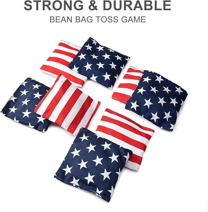 G4Free Portable Collapsible 5 Holes Cornhole Game Set with 8 Bean Bags Carrying Case Toss Game Size 3ft x 2ft for Camping Travel