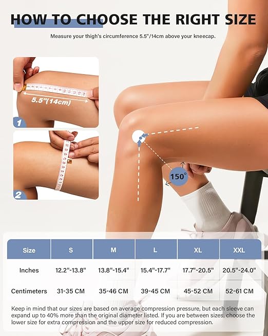 Knee Compression Sleeve, Knee Brace for Men & Women, Knee Support for Running, Basketball, Workout, Gym, Hiking, Sports, Gray, X-Large