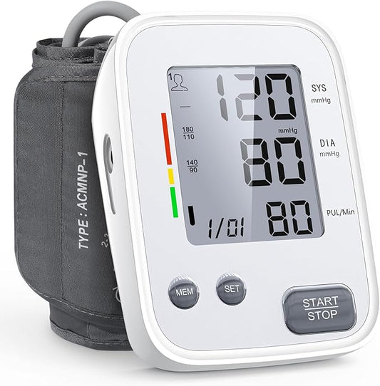 Blood Pressure Monitors for Home Use, Upper Arm Blood Pressure Monitor with Adjustable 9-17" Bp Cuff, 2x99 Memory, High BP Machine with USB Cable and Carrying Bag
