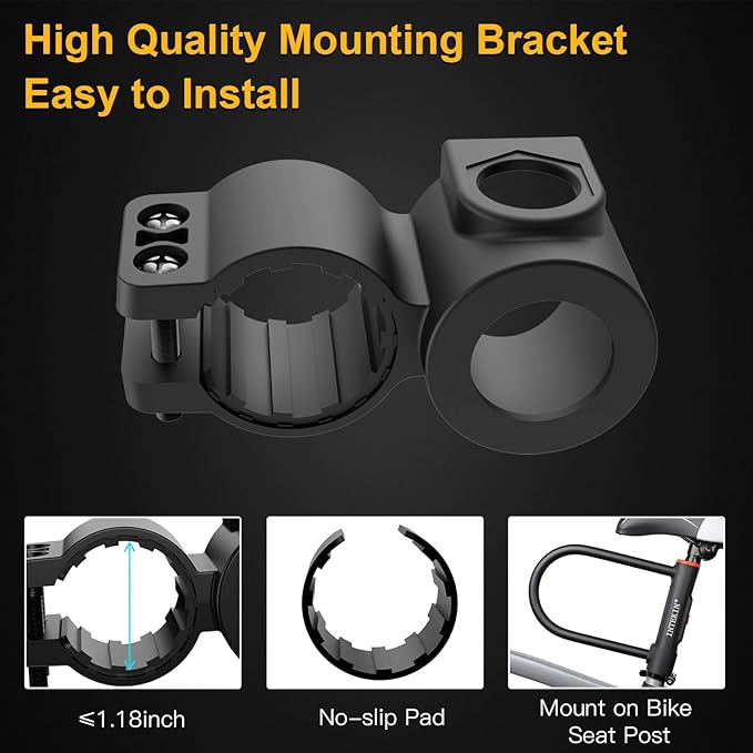 Heavy Duty U Lock - 16mm Bicycle Lock with 3 Keys for Road & Mountain Bikes