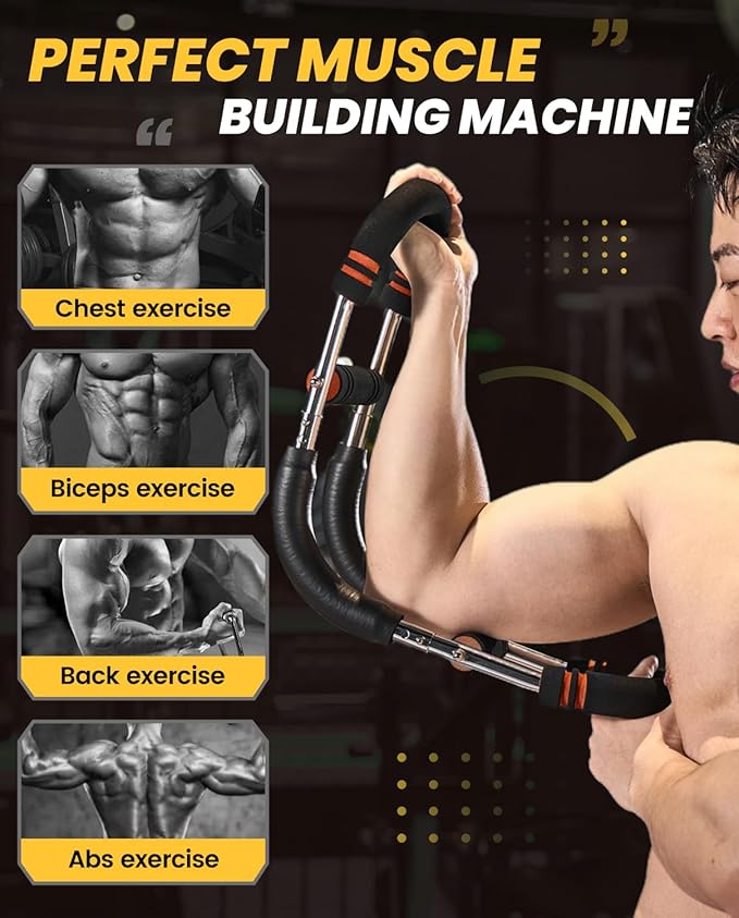 Saker Twister Arm Trainer, PowerTwist Arm Trainer, Adjustable Forearm Strengthener, Arm Exercise Equipment, Chest Workout Equipment, Portable Spring Resistance for Home Gym Equipment