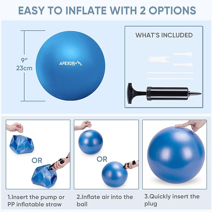 APEXUP Yoga & Pilates Ball - Anti Slip Heavy Duty Gym Ball for Fitness, Balance & Core Workout