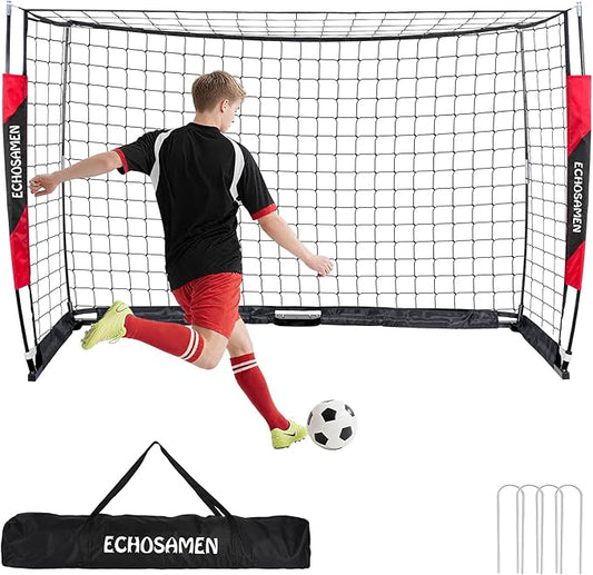 12X6FT/6X4FT Soccer Goal, Portable Soccer Goals for Backyard, Easy to Carry, Easy to Install, Comes with 1 Carry Bag, 4 Ground Nails, Youth and Adult Training Equipment.