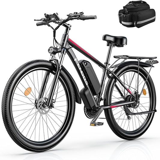 Electric Bike for Adults, 1500W Peak Motor Ebike, 36 MPH, 48V Battery, Up to 80 Miles Range, 27.5" Electric Mountain Bike with 21-Speed, Suspension, Turn Signals and Disc Brakes