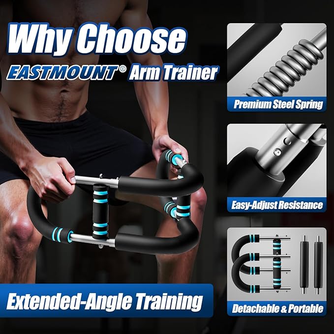 EAST MOUNT Twister Arm Trainer 20-110lb Adjustable Chest Workout Equipment for Men Women Portable Spring Resistance Muscle Builder Strength Training for Arms Chest Shoulders for Home Gym Fitness