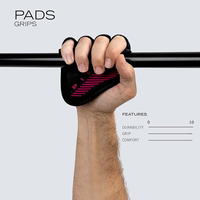 PICSIL - Fitness Grips Pads | Alternative to Gym Gloves | Strong Neoprene Grip for Weightlifting & Cross Training | Suitable for Men & Women | Design for Dumbbells and Pull Ups | One Size |