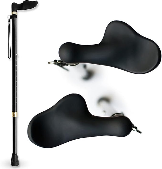 RMS Orthopedic Walking Cane - Offset Cane to Fit Individual's Palm Naturally - Ideal for Anyone with Arthritis or Carpal Tunnel Syndrome (Choose Left Hand or Right Hand)