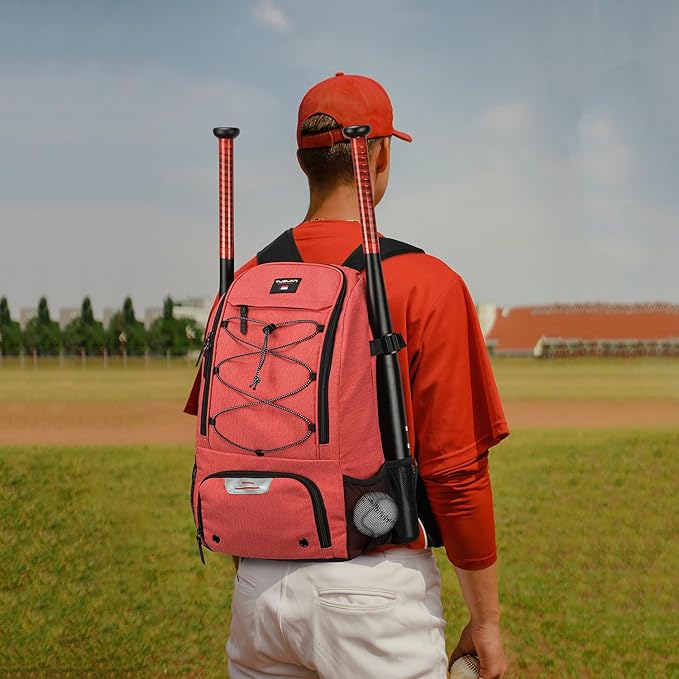 TUGUAN Baseball Bags for Adults Mens with Fence Hook, Laptop Compartment, Shoes Compartment & Glove Holder Portable Youth Boys Softball Backpack Coaches Catchers Team Equipment Gear Bags