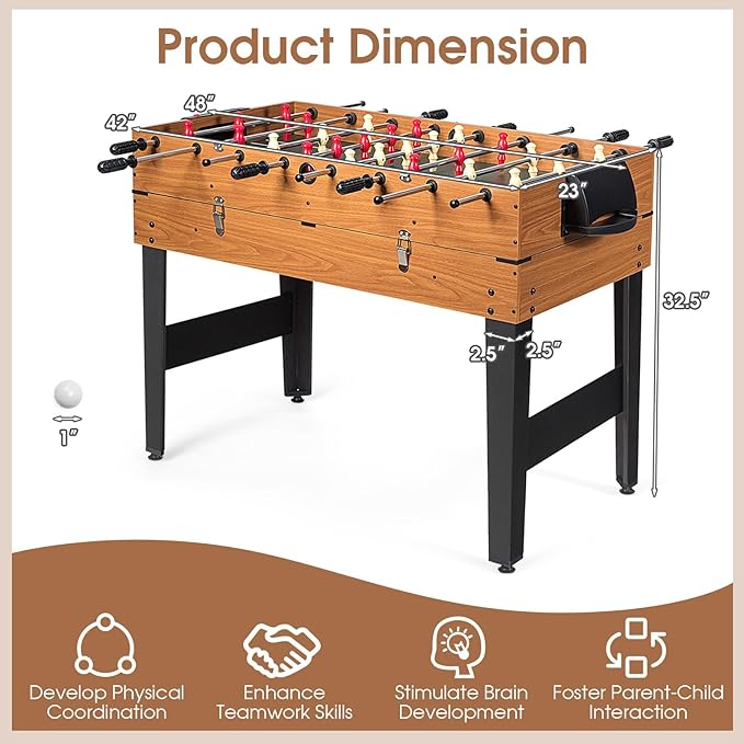 KOTEK Multi Game Table, 3 in 1 Gaming Table w/Foosball, Billiard & Slide Hockey, Combo Game Table for Home, Game Room, Bars, Party, Family Night