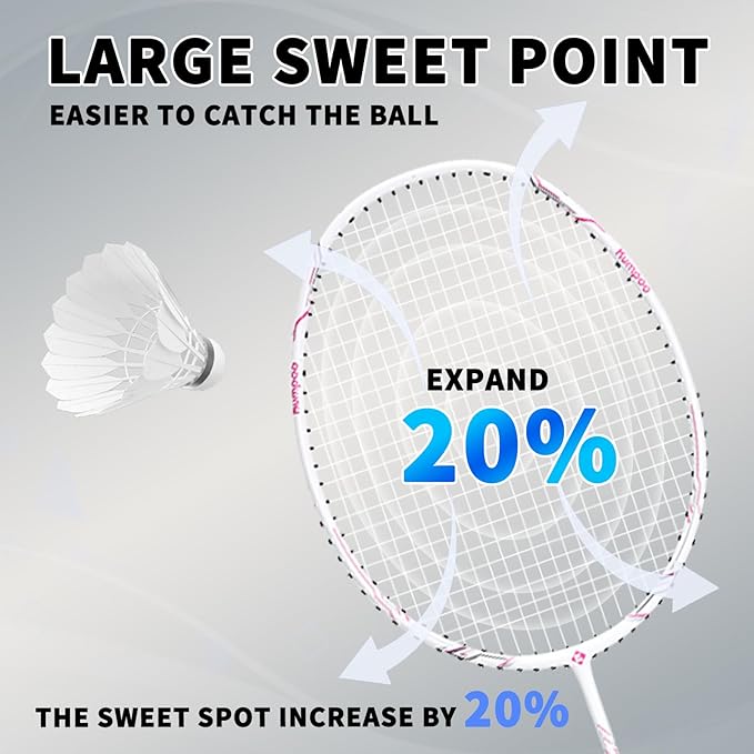 Badminton Racket Carbon Fiber, Badminton Racquet Set with Cover, Badminton Professional Racket Durable for Beginners Outdoor Games Gym