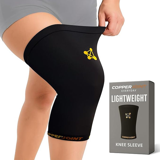 CopperJoint Pull On Knee Brace Women & Men Workout - Copper Infused Knee Sleeves for Men, Elastic Compression Knees Support Braces for Fitness, Volleyball, Basketball, Running, Sports