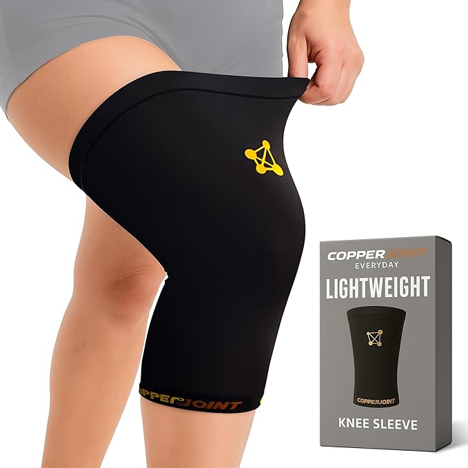 CopperJoint Pull On Knee Brace Women & Men Workout - Copper Infused Knee Sleeves for Men, Elastic Compression Knees Support Braces for Fitness, Volleyball, Basketball, Running, Sports