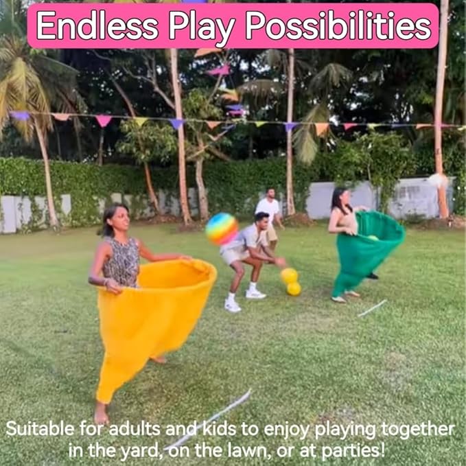 Granny Pants Yard Game, Oversized Granny Pants Outdoor Game for Adults, 8 Elastic Balls+Pump, Backyard Parties and Field Day(Green+Blue)