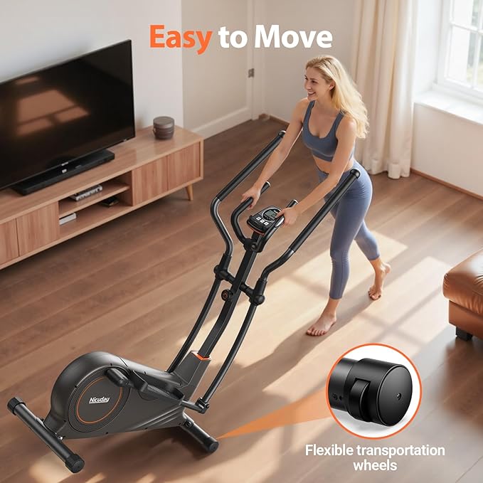 Niceday Elliptical Machine, Elliptical Exercise Machine for Home with Hyper-Quiet Magnetic Driving System, Elliptical Trainer with 15.5IN-20IN Stride, 16 Resistance Levels, 500LBS Loading Capacity