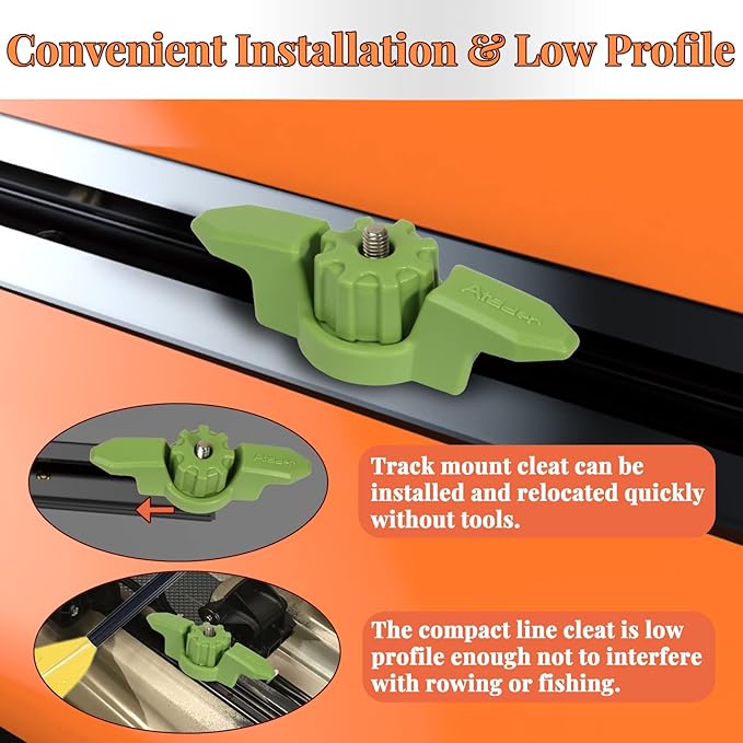 Kayak Anchor Cleat for Kayak Track Mount, Standard Kayak Cleat Track Mount, Rope Cleat for Kayak Rail Mount Accessories, Kayak Line Cleat