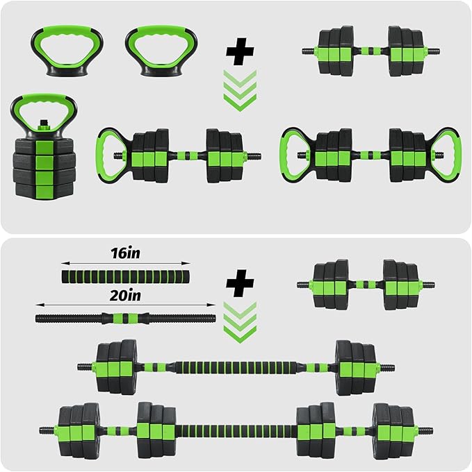 3-In-1 Octagonal Adjustable Dumbbell Set, 44/88LBSFree Weights Dumbbells with Anti-Slip Handle for Men & Women, Versatile Dumbbells Set of 2 with Connector, Perfect for Home Gym