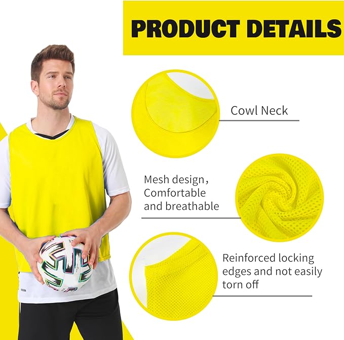 12/24/48PCS Pinnies Youth Team Pennies for Sports Kids and Scrimmage Vests for Soccer Basketball Jersey Practice