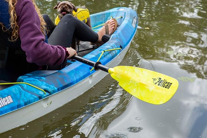 Pelican - Poseidon Paddle - Aluminum Shaft with Reinforced Fiberglass Blades - Lightweight, Adjustable Kayaks Paddles - Perfect for Kayaking Boating