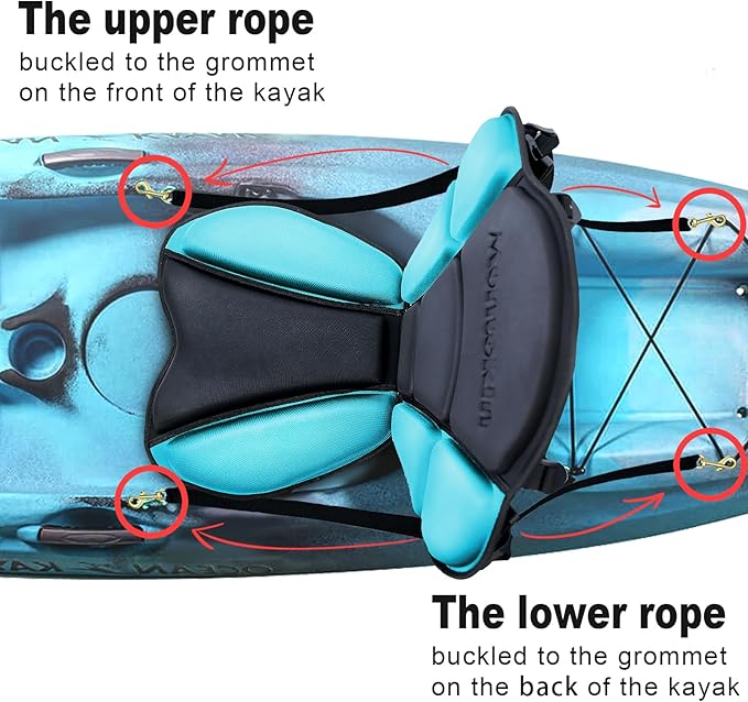 Thickened Kayak Seat with Back Support, Sit On Top Cushioned Canoe Backrest Molded Foam Seat for SUP Paddle Board Fishing Boat Long Trip