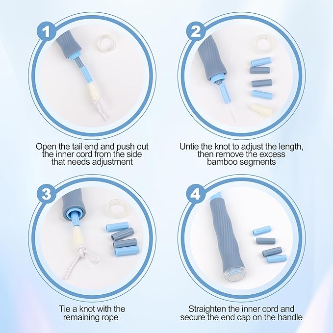 Coolrunner 9 FT Upgraded Kids Jump Rope, 2PC Soft Beaded Skipping Rope with Soft Anti-slip Handles, Adjustable Jumping Rope for Kids Adults, Plastic Segmented Long Enough