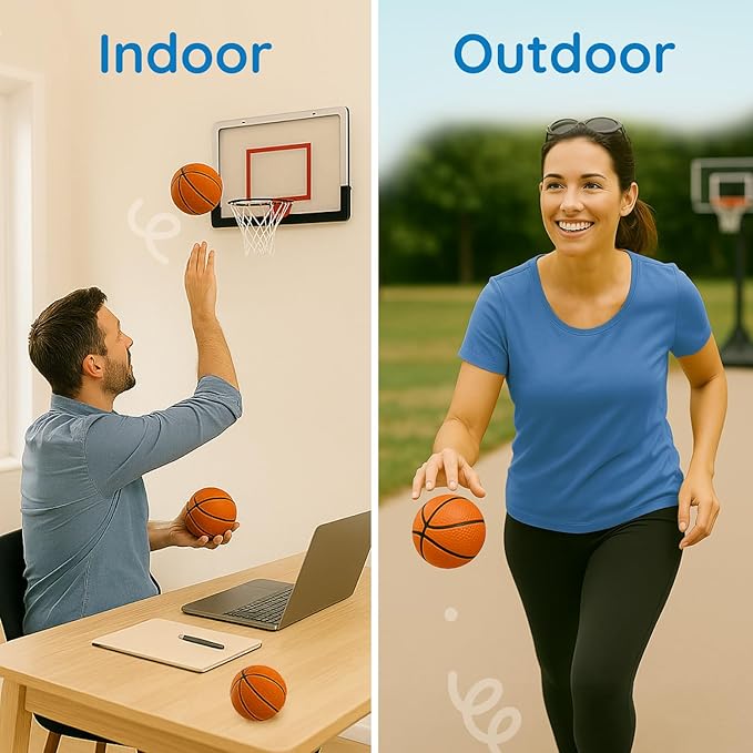 Botabee 5-Inch Mini Basketball Balls Set of 3 - Ideally Sized for Boys, Toddlers, and Mini Hoop Enthusiasts - Versatile for Indoor or Outdoor Play - Exciting Toy for Endless Games - Orange and Black