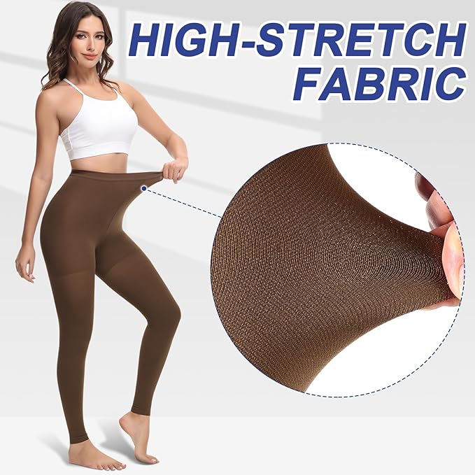 beister Medical Compression Pantyhose for Women & Men, 20-30mmHg Graduated Support Tights, Opaque Footless Waist High Compression Stockings & Leggings for Varicose Veins, Edema, Flight, DVT