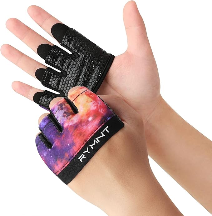 Minimal Workout Gloves,Short Micro Weight Lifting Gloves Grip Pads with Full Palm Protection & Extra Grip for Men Women Weightlifting,Gym,Cross Training,Powerlifting,WODs.