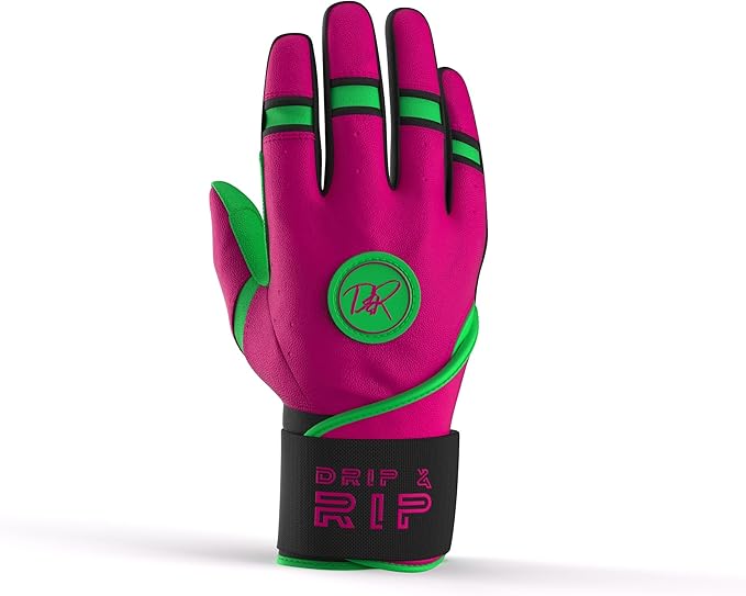 Drip & Rip Baller Series - Youth Batting Gloves + Adult Batting Gloves - for Softball and Baseball - Long Cuff Style for Men and Youth