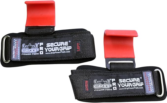 Weight Lifting Hooks Heavy Duty Lifting Wrist Straps Pull Ups Deadlift Straps Power Lifting Grips Padded Workout Straps for Weightlifting Gym Gloves for Men & Women Premium Workout Equipment