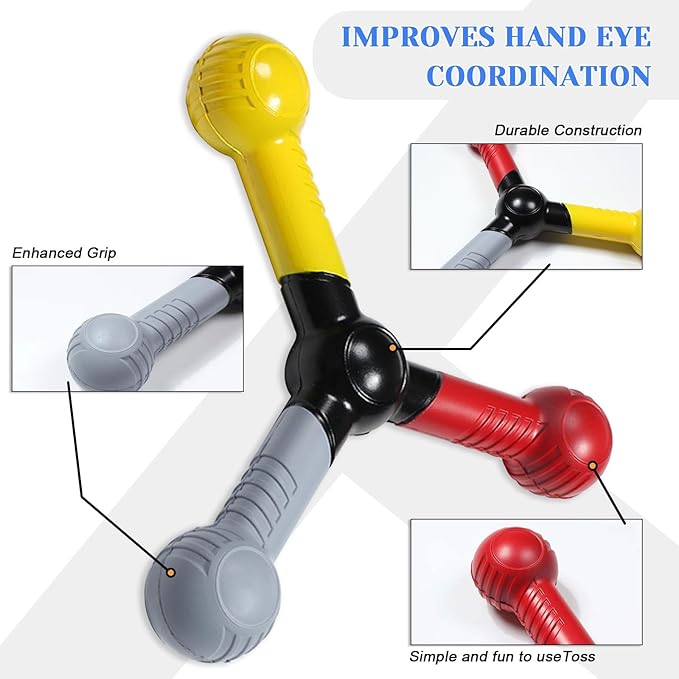 MUSKULO MONSTRO 5 PCs Reaction Speed Training Tools Kit, 1 Hand Eye Coordination Stick, 4 Rubber Reaction Balls, Improve Reflex, Agility and Focus for Sports, Exercise and Fun for All Ages