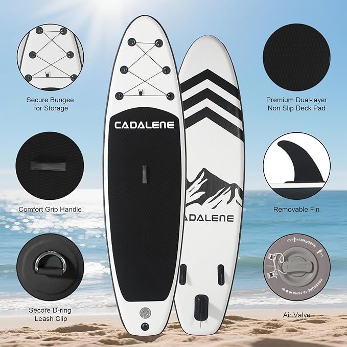 Inflatable Stand Up Paddle Board with Premium SUP Accessories,10' Non-Slip Deck Blow Up Paddle Board with Paddle, Pump, Backpack,Leash – All Around Stable for All Skill Levels
