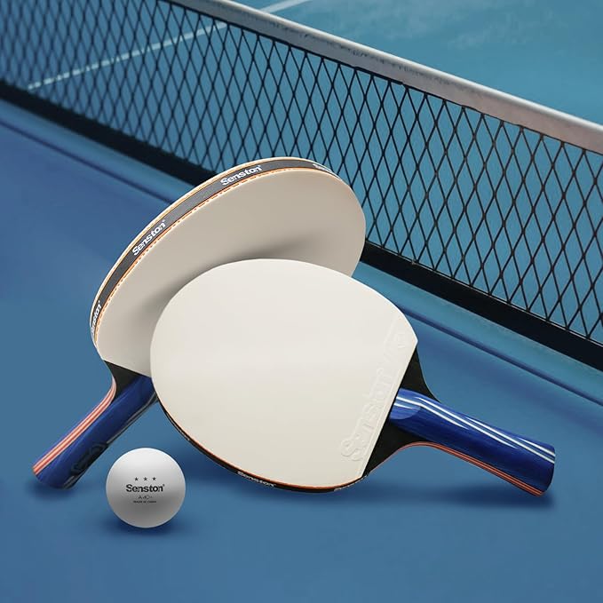 Senston Ping Pong Paddles with Carry Case, Pro Table Tennis Paddle Set of 2 with 3 Ping Pong Balls Indoor/Outdoor Play