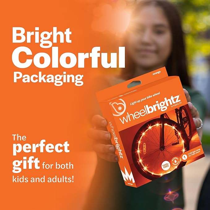 Brightz WheelBrightz LED Bike Wheel Lights - 2025 Edition with Superior Straps & LED-Weatherproof Shield! 14 Colors - Unmatched Durability, Visibility & 48+ Hours of Dazzling Illumination