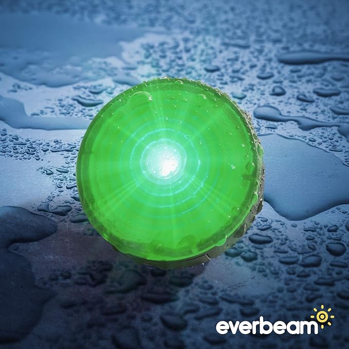 Everbeam E100 LED Safety Lights for Walking at Night - Waterproof Bike LED Light Excellent for Runners, Cycling, Dog Walking, Kayaking-Bright Clip On LED Light, Many Straps for Wearing - 2 Pack, Green