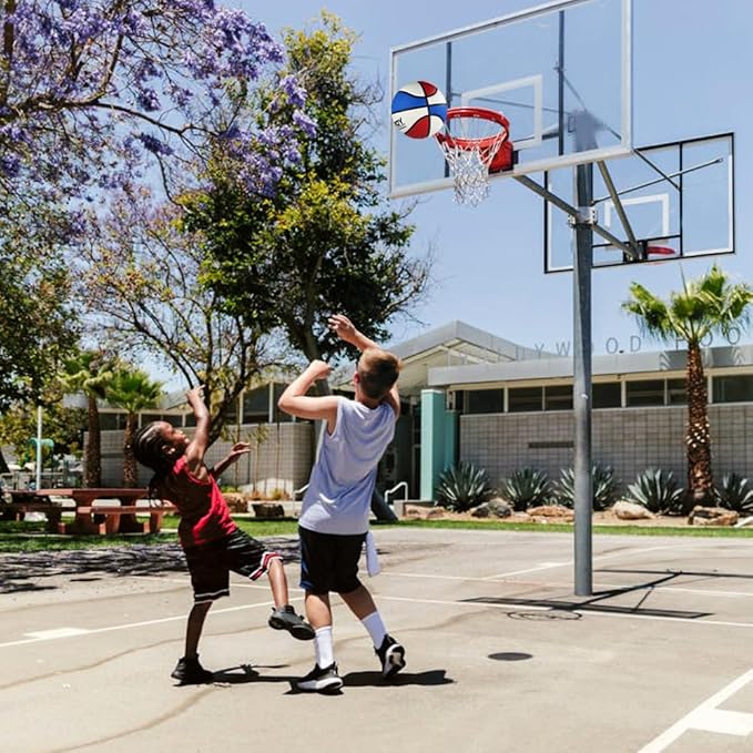 Size 5(27.5") Youth Premium Rubber Basketball for Kids Indoor Outdoor Basketball with Needle, Pump and Carry Bag