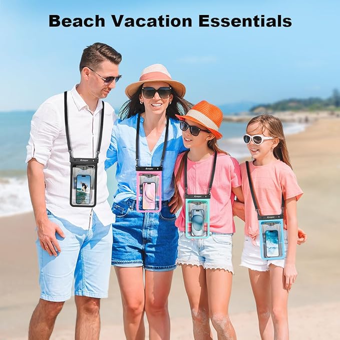[Up to 10"] Large Waterproof Phone Pouch Bag - 2 Pack Waterproof Phone Case for iPhone 16 15 14 Pro Max Galaxy S25 S24 Ultra, IPX8 Cellphone Water Protector Pouch Beach Essentials Travel Must Haves
