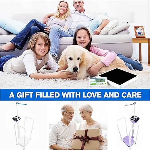 Armrest Electronic Medical Height and Weight Scale,20" L x 12" W x34 H, Up to 420lb Weight Capacity, 75” Height Measurement, LCD Display, USB Charging, Temperature Display (Lavender Purple)