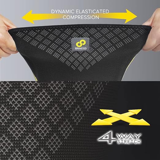 Bracoo 2 Pack Knee Compression Sleeves for Men and Women – Knee Support Brace for Running, Workout, Pain Relief, Meniscus Tear, Arthritis, Joint Recovery, Sports Injury, KE92