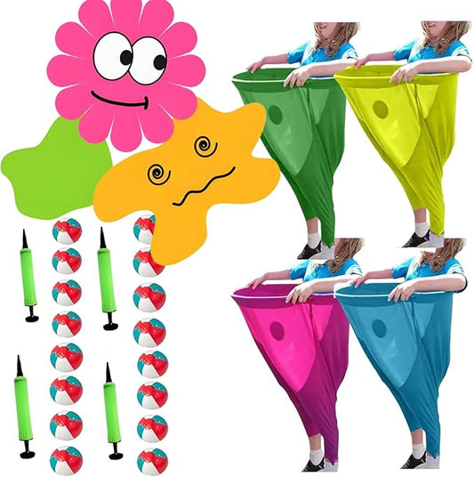 Granny Pants Yard Game, 8/16 Elastic Balls+Pump, Backyard Parties and Field Day，Tailgate & Backyard Lawn Games for BBQ, Camping, Team Building Events