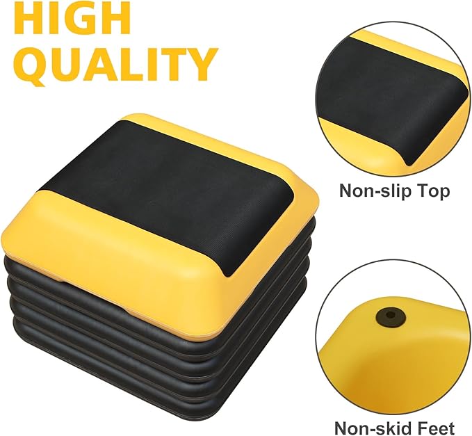 Exercise Aerobic Step Platform,Adjustable Height Fitness Stepper Stackable Risers, Aerobics Stepper Workout Stepper for Gym Home Cardio Strength & Training