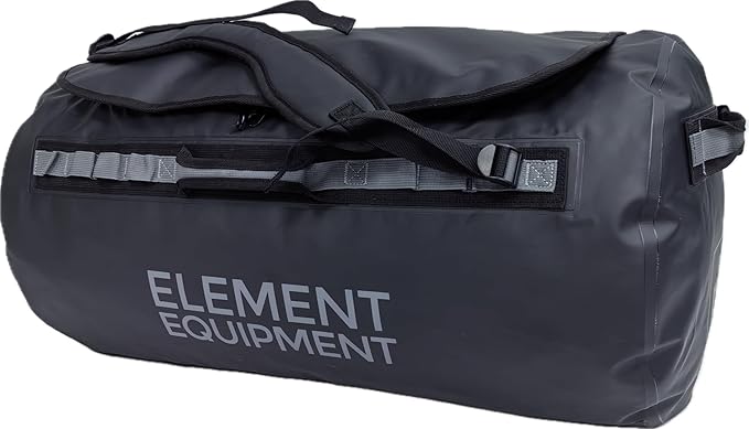 Element Equipment Trailhead 2.0 Waterproof Duffel Bag Shoulder Straps Black/Grey Large