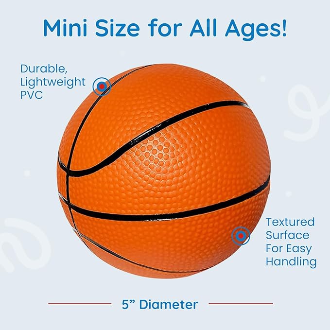 Botabee 5-Inch Mini Basketball Balls Set of 3 - Ideally Sized for Boys, Toddlers, and Mini Hoop Enthusiasts - Versatile for Indoor or Outdoor Play - Exciting Toy for Endless Games - Orange and Black