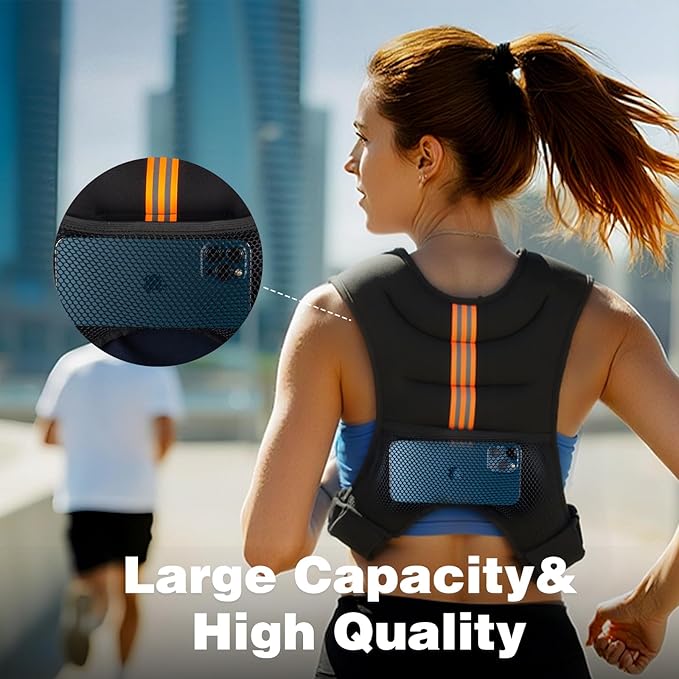 Weighted Vest for Women and Men, 10lb/12lb/16lb Weight Vest Women Man, Strength Training Weight Vests with Reflective Stripe, Exercise Equipment for Running, Training Workout, Jogging, Walking