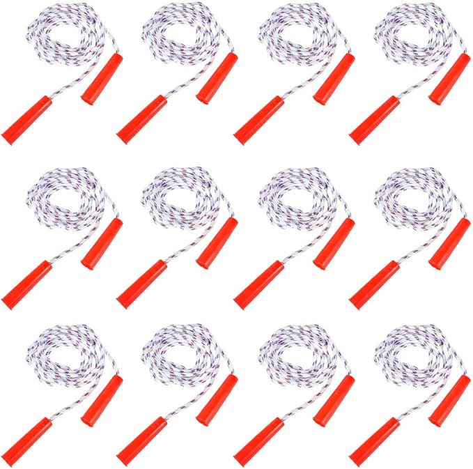 The Dreidel Company Durable Jump Ropes for Kids, Nylon with Plastic Handles, Indoor & Outdoor Skipping Activity, Party Favors, 84"
