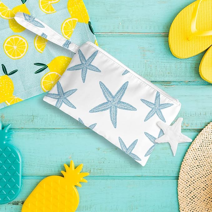 2 pieces Wet bag, wet dry bag, swimsuit, travel, beach, pool, diapers, Dirty Yoga gym clothes, Beach bag Bee flower Sunflower Decor Sunflower gifts for women.