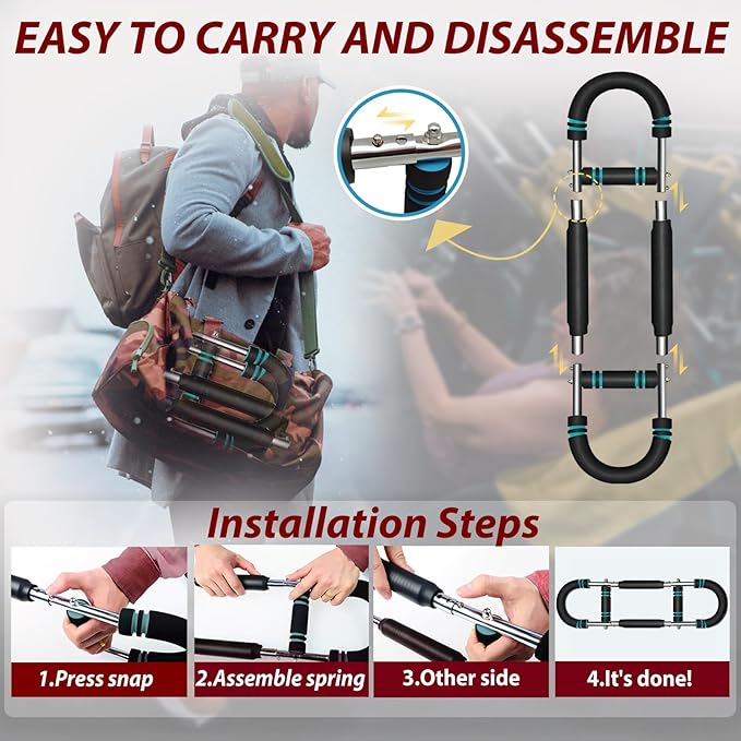 Twister Arm Trainer, Chest Workout Equipment, Three-Level Adjustable Forearm Strengthener at Home, Portable Fitness Exerciser, Gifts for Men Women Dad Bro Husband