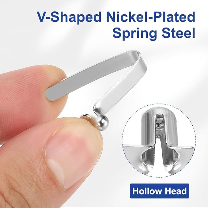 HARFINGTON Single Button Kayak Paddle Snap Spring Clip Spring Steel V-Shaped Hollow Lift Telescopic Locking Tube Pole Clips for Tent Umbrella Camping