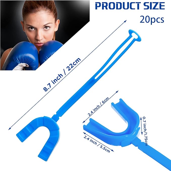 Dunzy 20 Pcs Strapped Mouth Guard Football Sports Mouthguard No Boil Mouthguard Adult Youth Football Mouthpiece Mouth Protector for Boxing Lacrosse Hockey Taekwondo