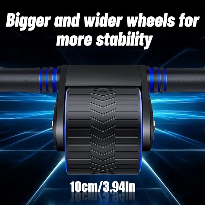 Ab Roller Wheel, Double Automatic Rebound Abdominal Wheel, Ab Roller Wheel Domestic Abdominal Exerciser for Beginners Core Workouts, AB Core Workout Equipment with Knee Mat for Home Gyms