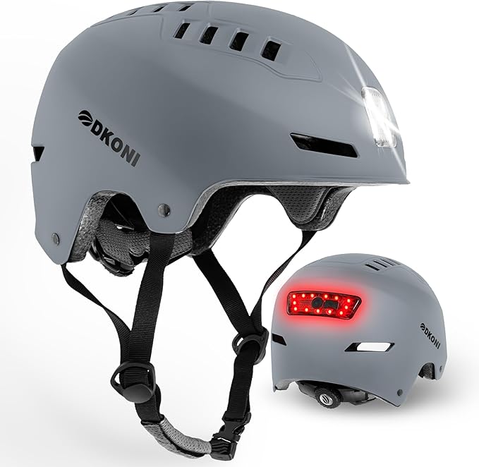 Bike Helmet with LED Lights Bicycle Helmets Commuter Cycling Helmet USB Rechargeable Front & Back LED Light Helmet for Adult Men Women